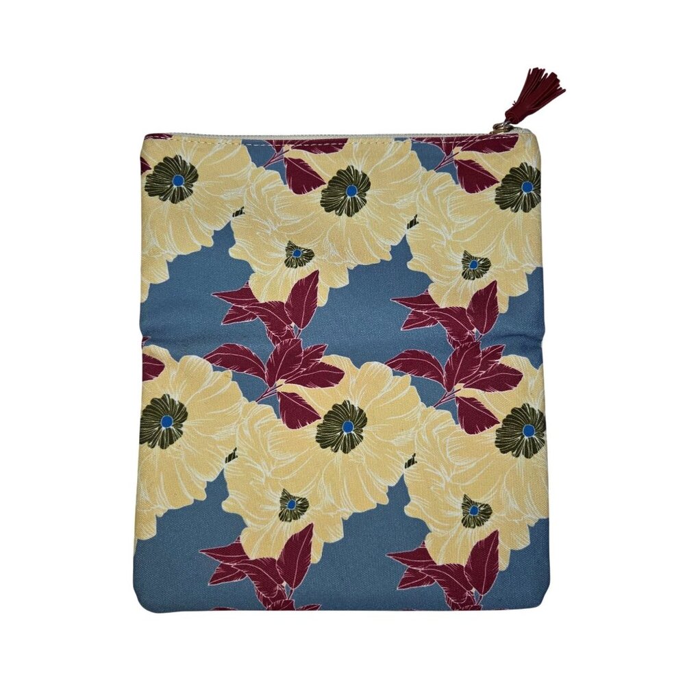 Anthropologie Rachel Pally Bloom Floral Folding Clutch Bag Tassel Zip Closure 41